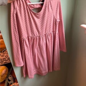 Elegant Pink Dress with Metallic Dots